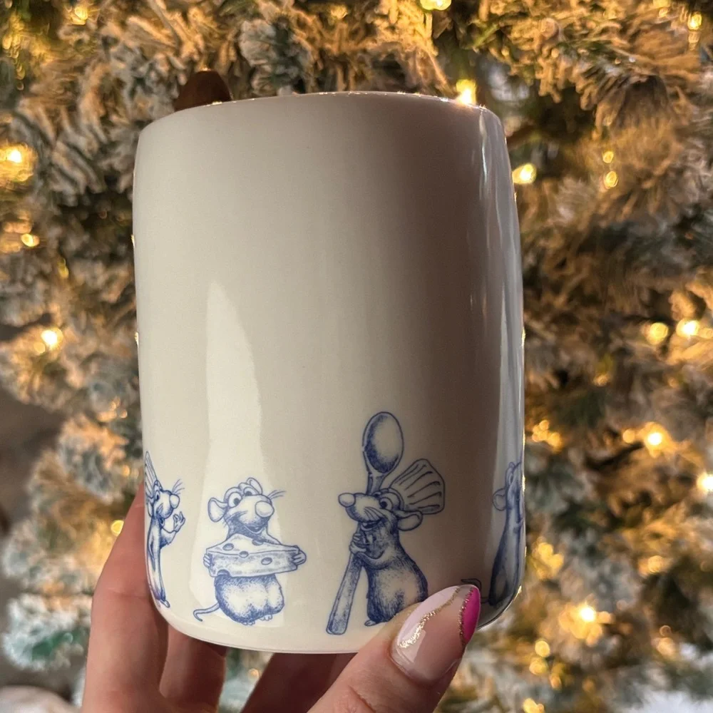 Rae Dunn Disney Ratatouille Remy Mug Wooden Spoon Anyone Can Cook NWT